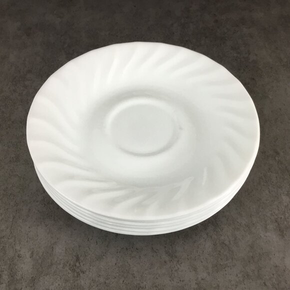 Corelle By Corning Enhancements 6¼" White Swirl Saucers Set Of 6 - Picture 1 of 9